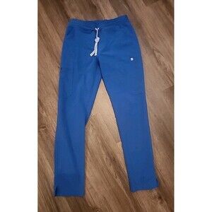 Figs Womens Scrub Pants XS Blue Front Tie Straight Elastic Waist